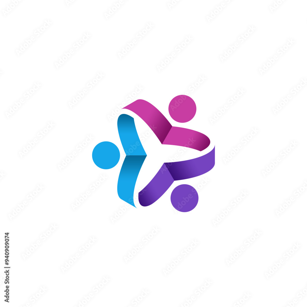Fototapeta premium Community logo, teamwork logo design