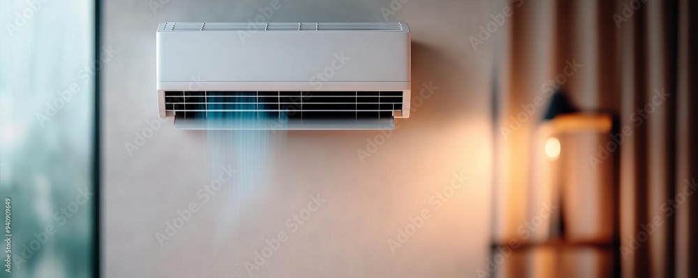 Air conditioner venting cool air in a home theater, entertainment comfort, luxury living Air conditioner venting cool air in a home theater, entertainment comfort, luxury living