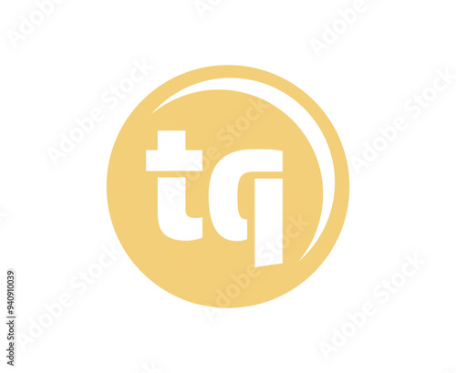 TQ sport emblem or team logotype. Ball logo with a combination of Initial letter T and Q for balls shop, sports company, training, club badge.