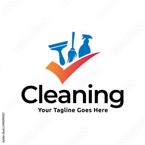 House cleaning service logo design. House cleaning products vector design.