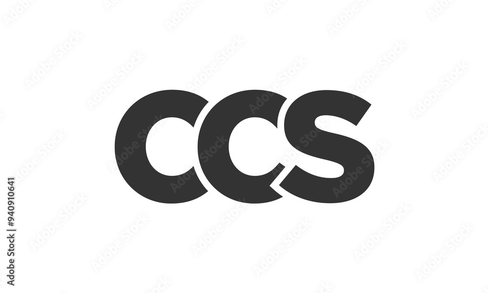 CCS logo design template with strong and modern bold text. Initial based vector logotype featuring simple and minimal typography. Trendy company identity.