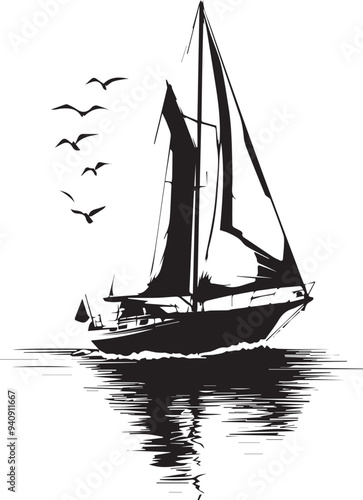 silhouette of a sailing boat