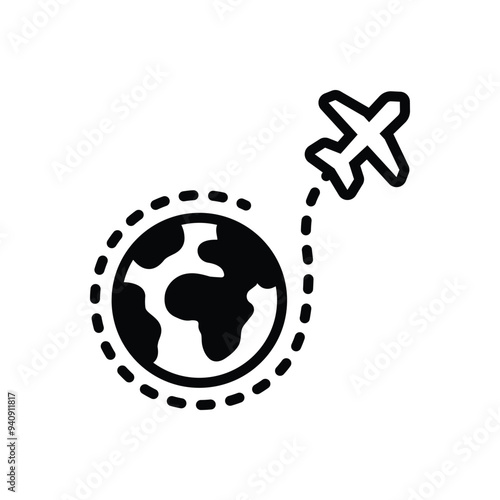 Black solid icon for tourism