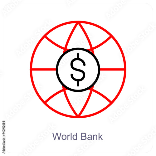 World Bank and global investment icon concept