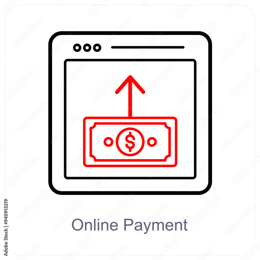 Online Payment and online money icon concept Online Payment and online money icon concept