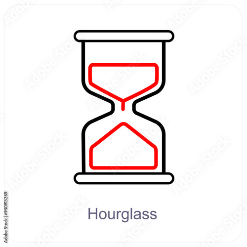 Hourglass and sandglass icon concept