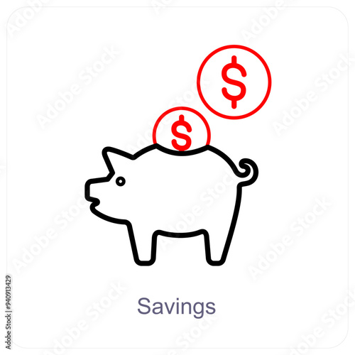 Savings and finance icon concept