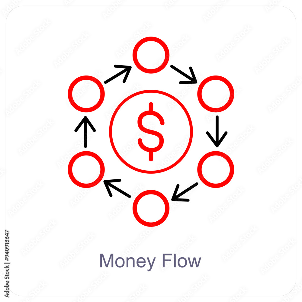Money Flow and cash flow icon concept Money Flow and cash flow icon concept