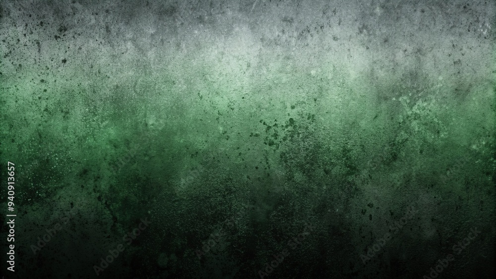 Obraz premium Dark green black grey spray texture color gradient rough abstract retro vibe background with grainy noise and empty space, retro