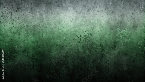 Dark green black grey spray texture color gradient rough abstract retro vibe background with grainy noise and empty space, retro