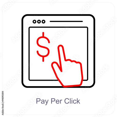 Pay Per Click icon concept