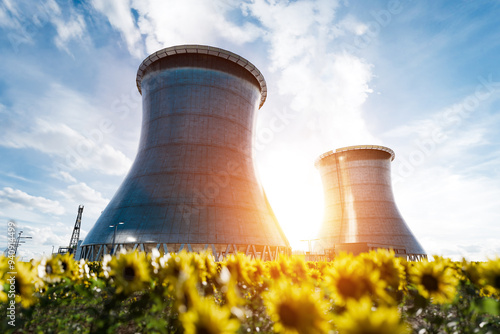 Bild auf Leinwand Atomic power station or nuclear power plant producing electricity