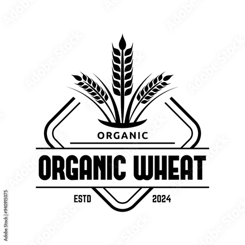 wheat / grain icon vector logo design template