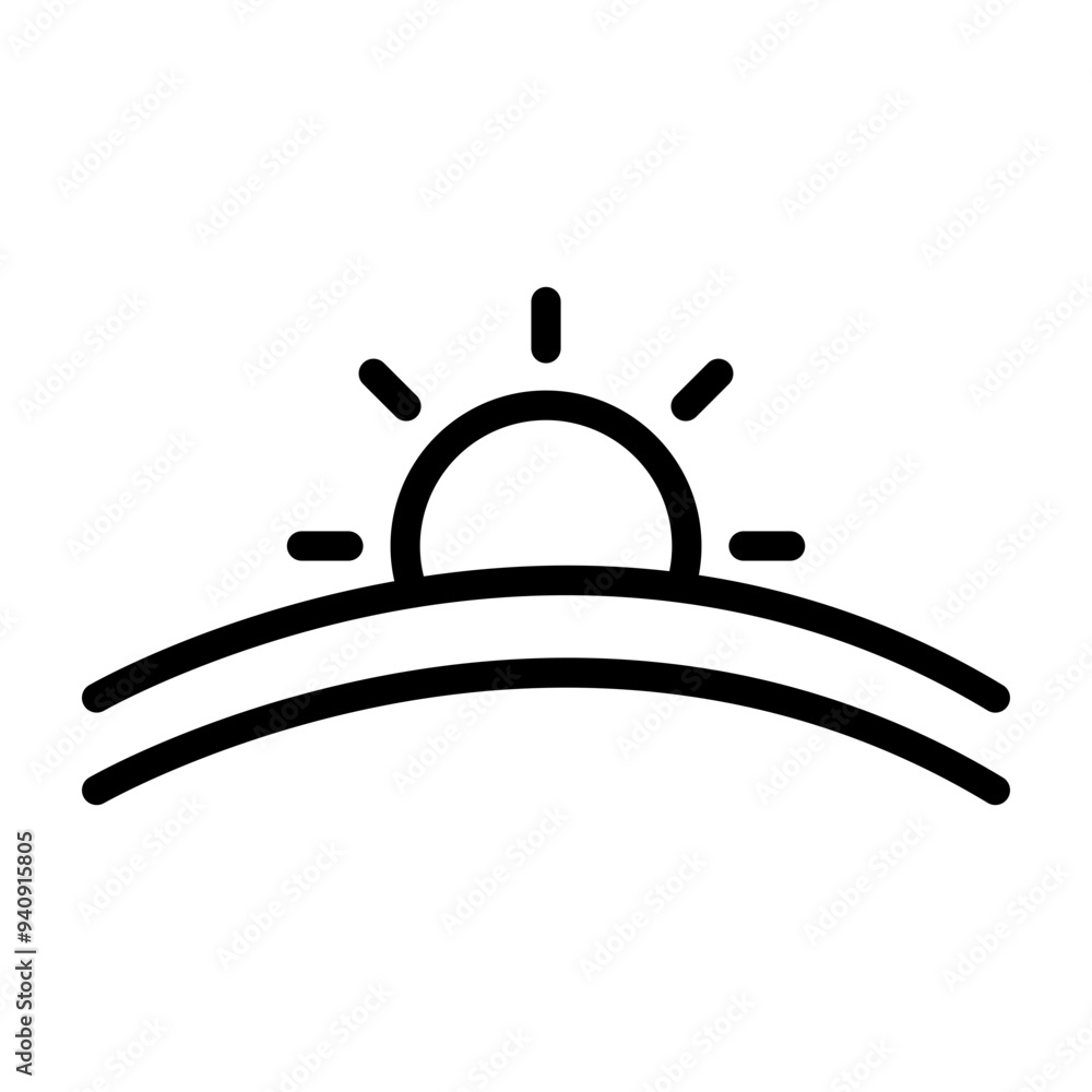 Vibrant Daybreak Vector Line Icon Design Vibrant Daybreak Vector Line Icon Design