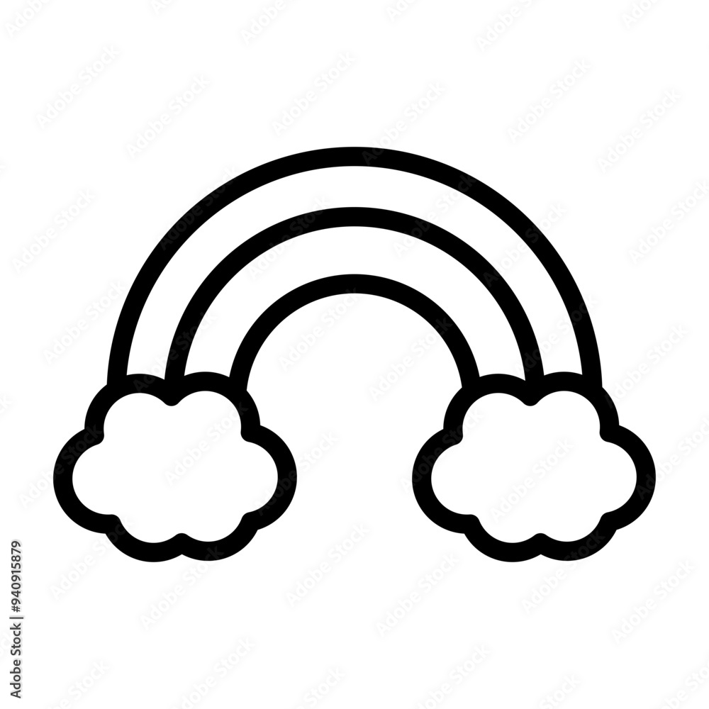 Rainbow Resilience Vector Line Icon Design Rainbow Resilience Vector Line Icon Design