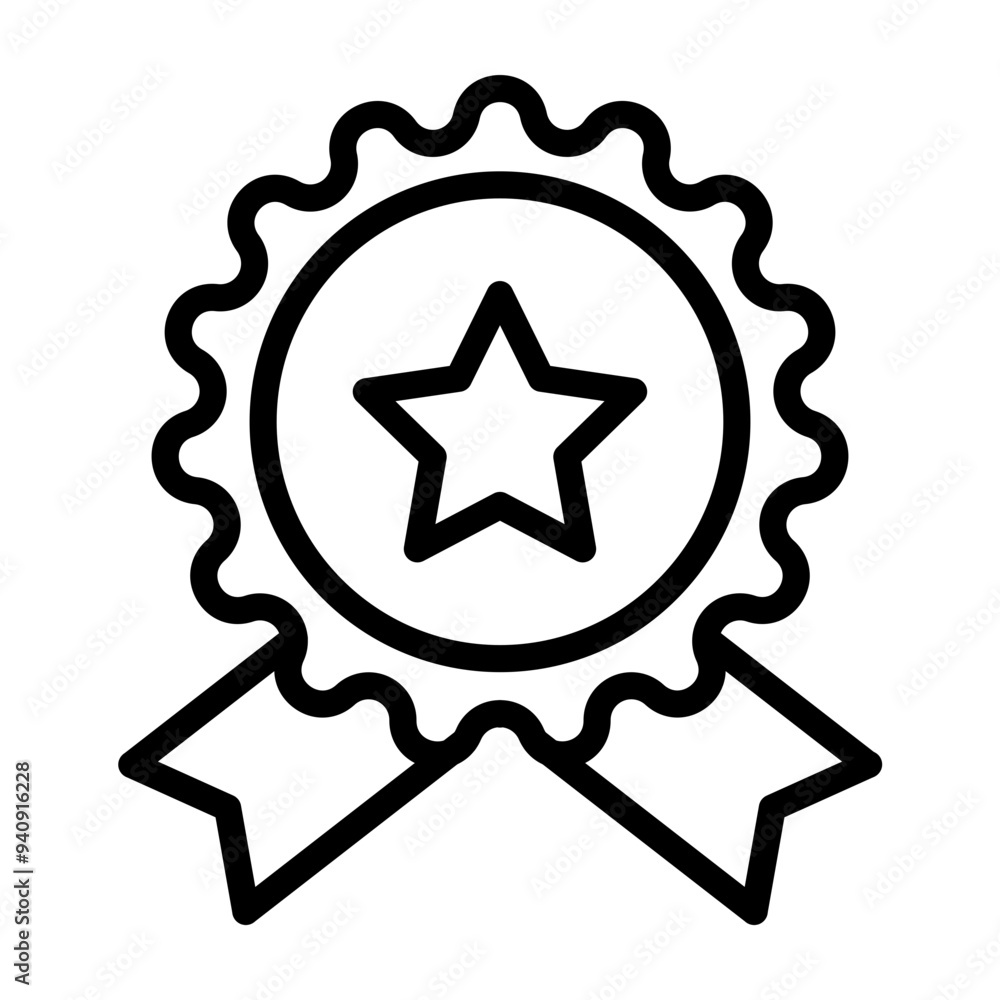 Shining Achievements Vector Line Icon Design Shining Achievements Vector Line Icon Design