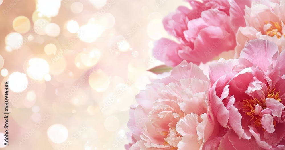 A beautiful pink peony bouquet art background. Blushing pastel peonies or roses border flowers card design. Wedding backdrop, Valentine's Day inspiration. A beautiful pink peony bouquet art background. Blushing pastel peonies or roses border flowers card design. Wedding backdrop, Valentine's Day inspiration.