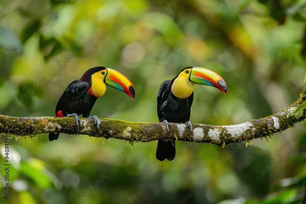 Obraz premium Two Toucans on a Branch