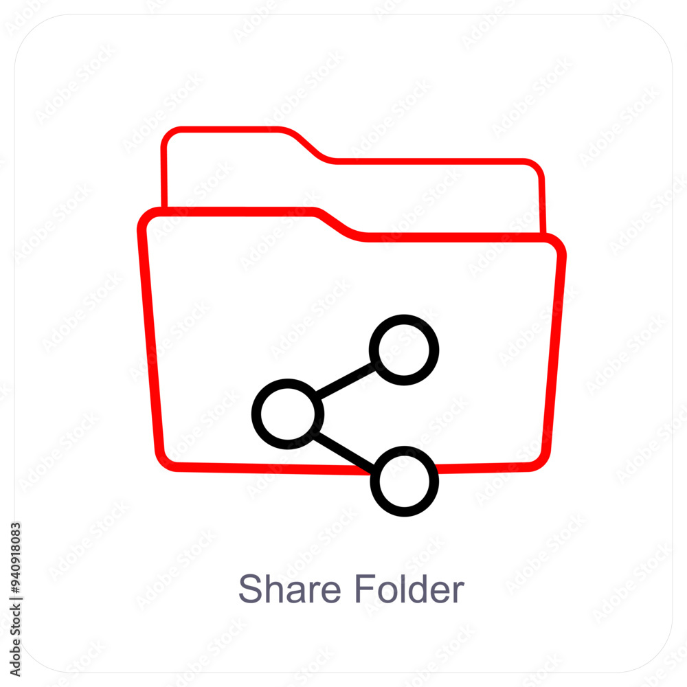 Share Folder and Folder icon concept Share Folder and Folder icon concept