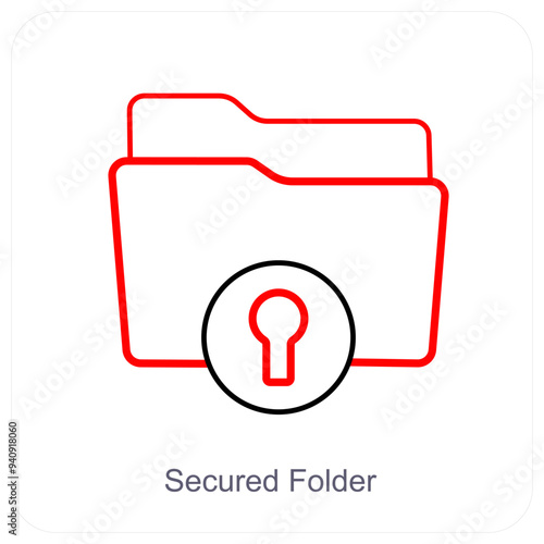 Secured Folder and Folder icon concept