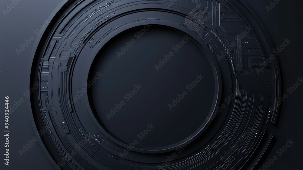 Abstract 3d paper circle with circuit board futuristic tech design digital Abstract 3d paper circle with circuit board futuristic tech design digital
