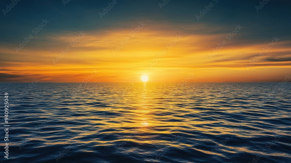 Stunning sunset over the ocean with vibrant colors reflecting on calm water, creating a serene and breathtaking natural seascape moment. Stunning sunset over the ocean with vibrant colors reflecting on calm water, creating a serene and breathtaking natural seascape moment.