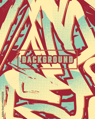 Sports uniform background design easy for sublimation printing with red orange abstract pattern