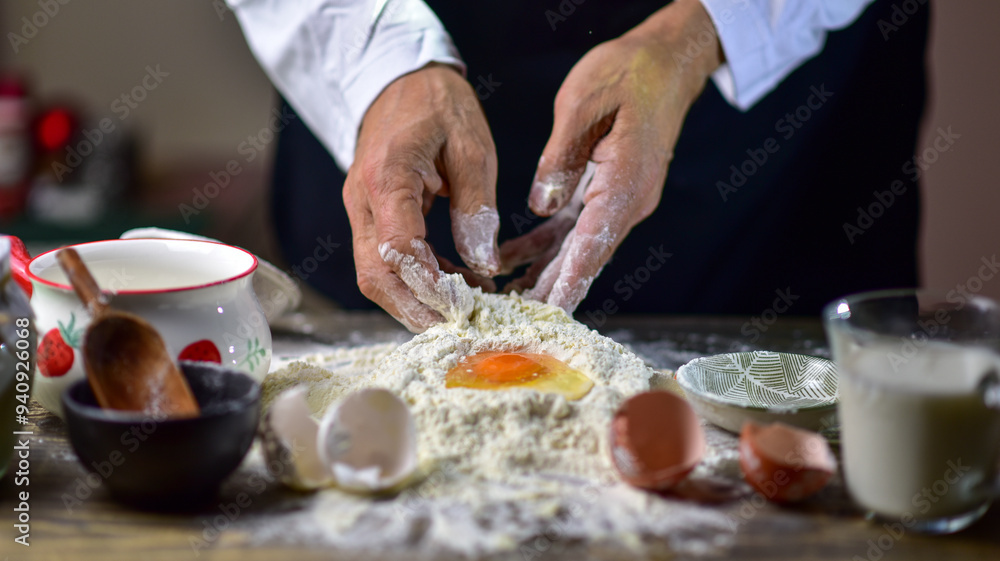 chef preparing dough chef preparing dough