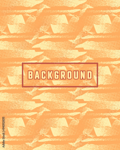 Sports uniform background design easy for sublimation printing with orange abstract pattern