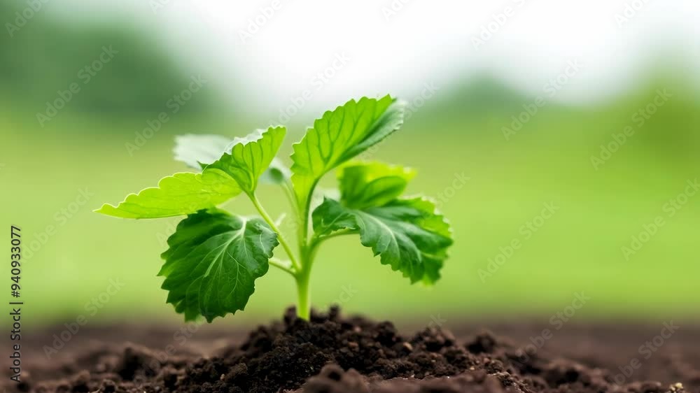 Sprouting Microgreens: Time-Lapse of Seedling Growing in Rich Soil Sprouting Microgreens: Time-Lapse of Seedling Growing in Rich Soil