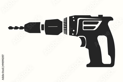 Pneumatic Drill silhouette vector