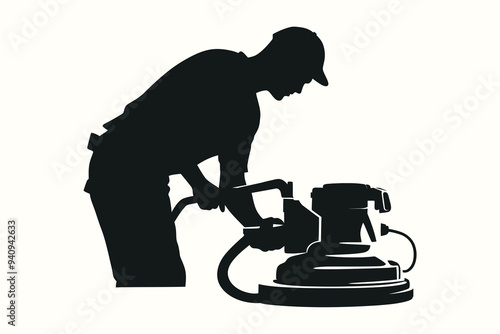 Orbital Sander silhouette vector