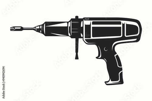 Pneumatic Drill silhouette vector