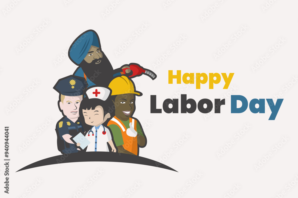 Happy labor day poster illustration Happy labor day poster illustration