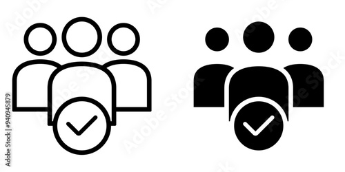 Student Absence, attendance of participants in Outline and Glyph Icon