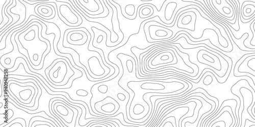 Topographic map background geographic line map with elevation assignments. Modern design with White background with topographic wavy pattern design.paper texture Imitation of a geographical map shades