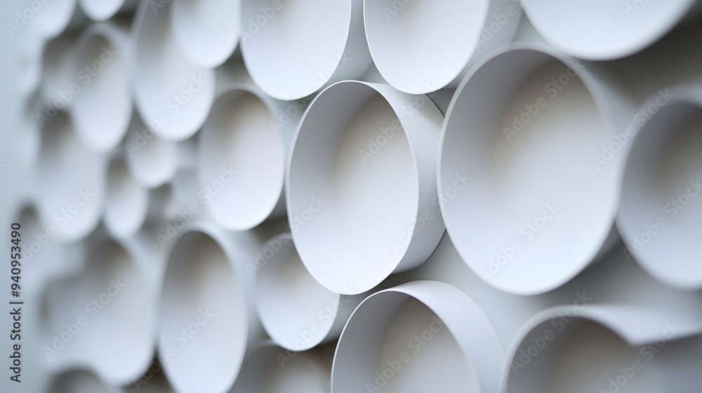 70. Modern 3D wall art featuring interspersed circle paper cutouts with a floating appearance 70. Modern 3D wall art featuring interspersed circle paper cutouts with a floating appearance