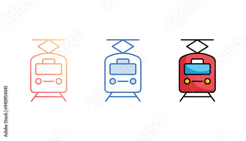 Tram icon design with white background stock illustration