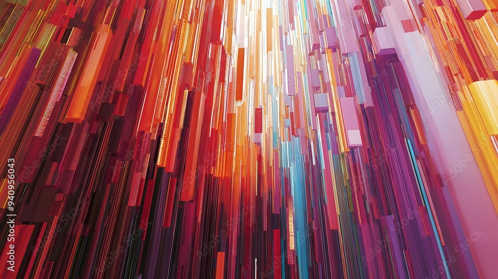 Abstract Colorful 3D Vertical Lines Background Abstract Colorful 3D Vertical Lines Background