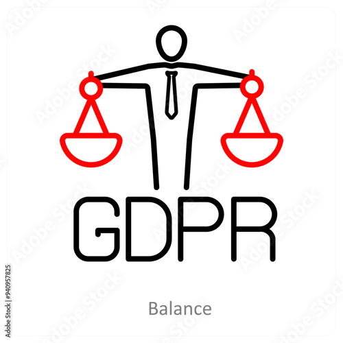 Balance And Gdpr Icon Concept