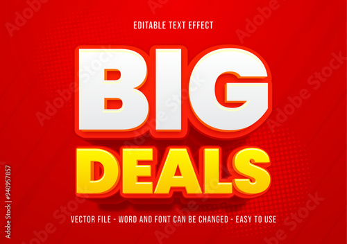 Big deals editable text effect, sale text style