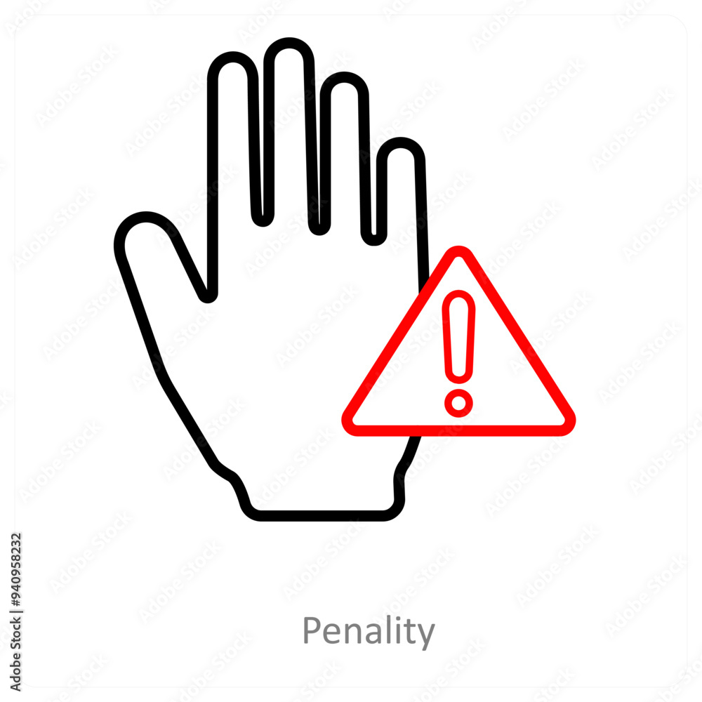 Penality And Warning Icon Concept Penality And Warning Icon Concept