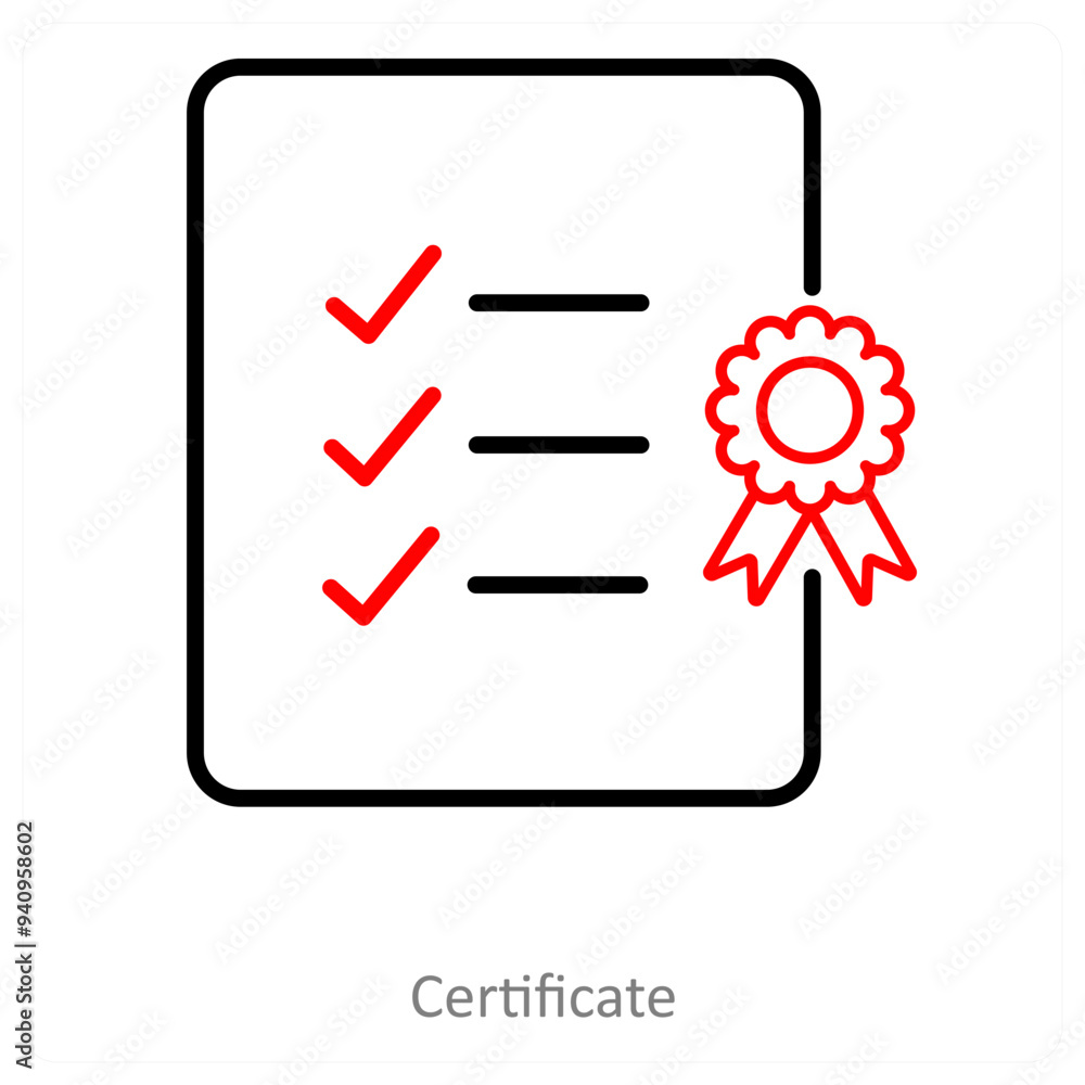 Certificate And Certification Icon Concept Certificate And Certification Icon Concept