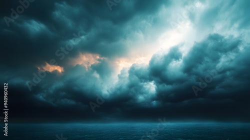 Overcast sky with dark clouds threatening rain, gloomy weather, moody atmosphere