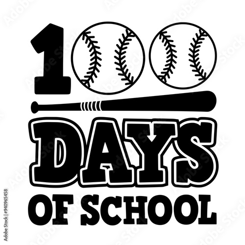 100 Days Of School Baseball SVG | 100 Days Baseball Svg | Survived 100 Days | 100 days boy shirt | Teacher Gift Svg | School Svg | Sport Svg