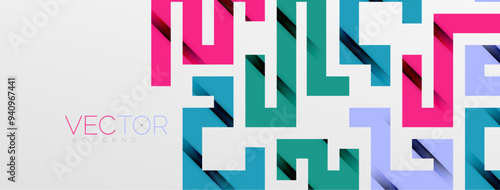 Color bend lines with shadow texture effect. Vector Illustration For Wallpaper, Banner, Background, Card, Book Illustration, landing page