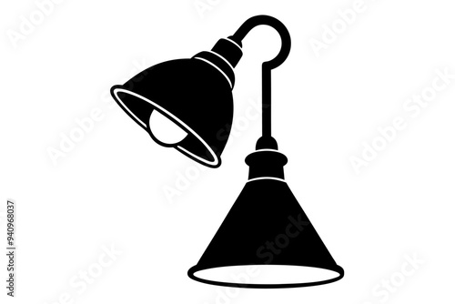 a furniture neck lamp silhouette vector design