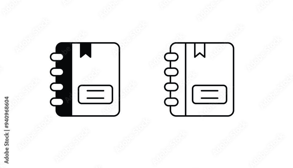 Note Book icon design with white background stock illustration