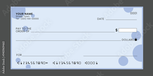 Modern design blank cheque vector illustration