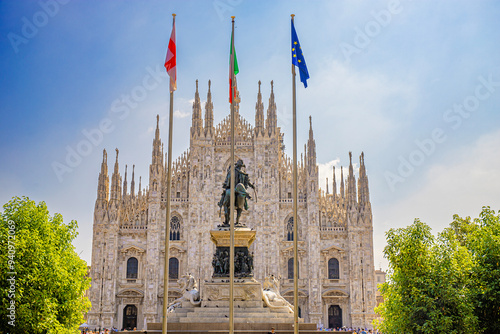 Milan Cathedral and galeria vittorio emmanuele II in italian lombardy photo